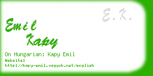 emil kapy business card